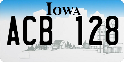 IA license plate ACB128