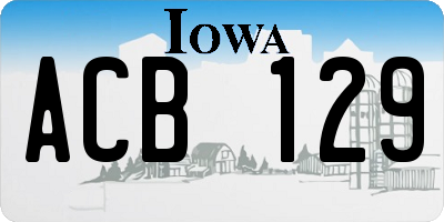 IA license plate ACB129