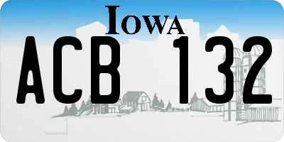 IA license plate ACB132