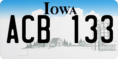 IA license plate ACB133