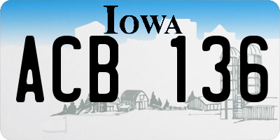 IA license plate ACB136