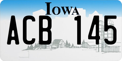 IA license plate ACB145