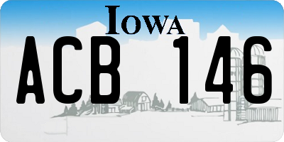 IA license plate ACB146
