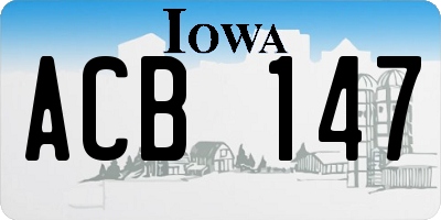 IA license plate ACB147