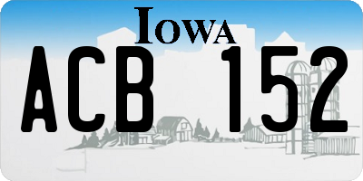 IA license plate ACB152