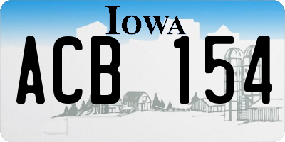 IA license plate ACB154