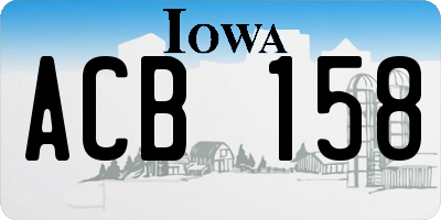 IA license plate ACB158