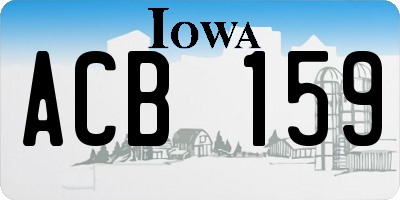 IA license plate ACB159
