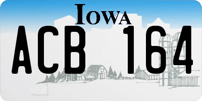 IA license plate ACB164