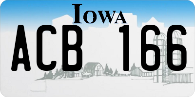 IA license plate ACB166