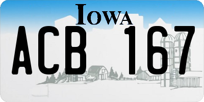 IA license plate ACB167