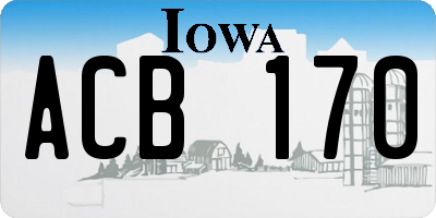 IA license plate ACB170