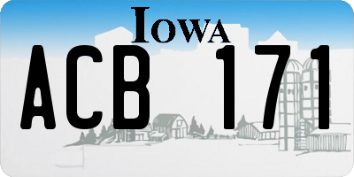 IA license plate ACB171