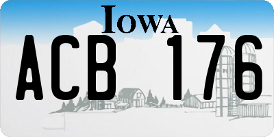 IA license plate ACB176