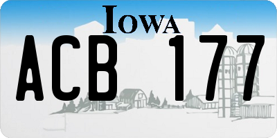 IA license plate ACB177
