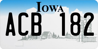 IA license plate ACB182