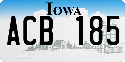 IA license plate ACB185