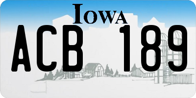 IA license plate ACB189