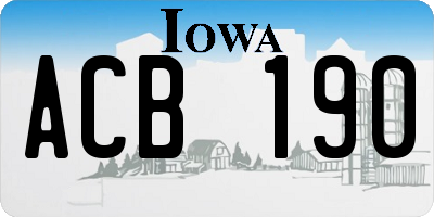 IA license plate ACB190