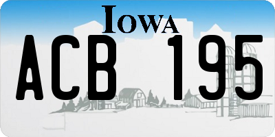 IA license plate ACB195