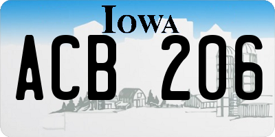 IA license plate ACB206