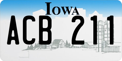 IA license plate ACB211
