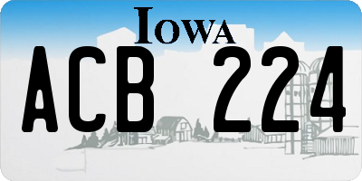 IA license plate ACB224