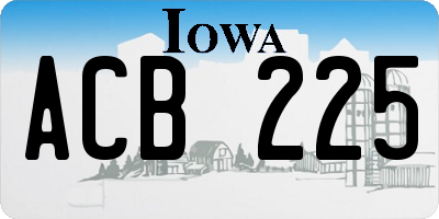 IA license plate ACB225