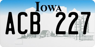 IA license plate ACB227