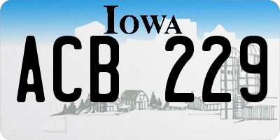 IA license plate ACB229