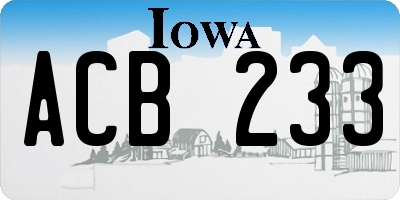 IA license plate ACB233