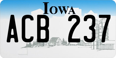 IA license plate ACB237