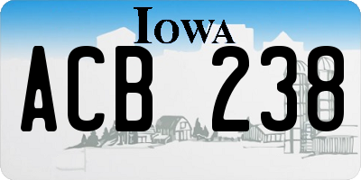 IA license plate ACB238