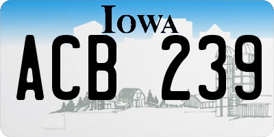 IA license plate ACB239