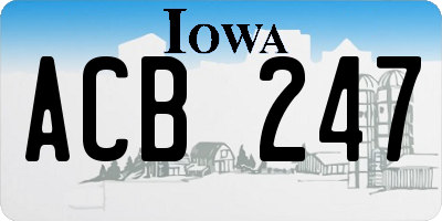 IA license plate ACB247
