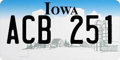 IA license plate ACB251