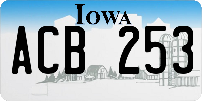 IA license plate ACB253