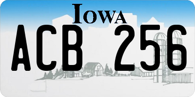 IA license plate ACB256