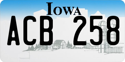 IA license plate ACB258