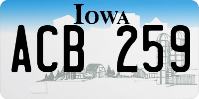 IA license plate ACB259
