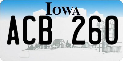 IA license plate ACB260