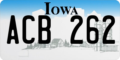IA license plate ACB262
