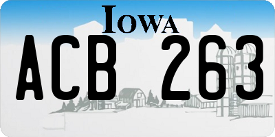 IA license plate ACB263