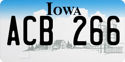 IA license plate ACB266