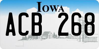IA license plate ACB268