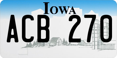 IA license plate ACB270