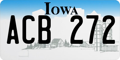 IA license plate ACB272