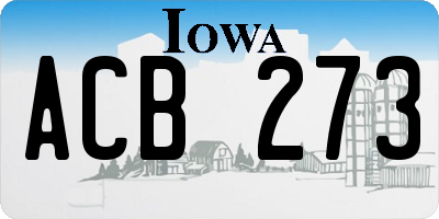 IA license plate ACB273