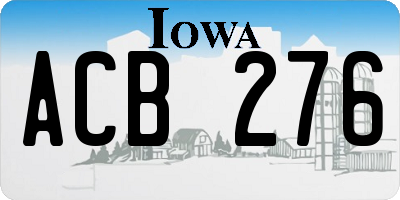 IA license plate ACB276