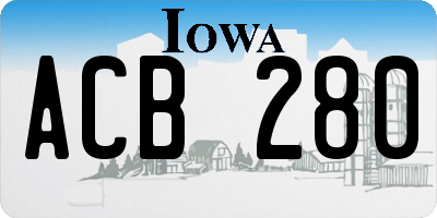 IA license plate ACB280